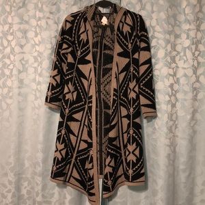 Long duster sweater.